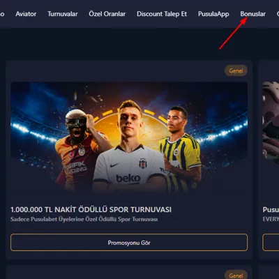 Promosyonlar Bonuslar Bölümüne Gidin