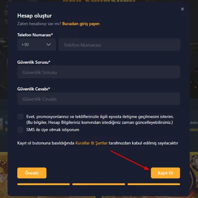 Kayıt Tamamlandıktan Sonra Kontrol